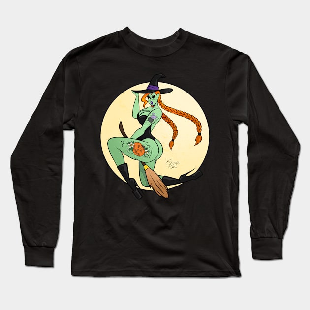 Wicked Long Sleeve T-Shirt by Jennifer Elder Art